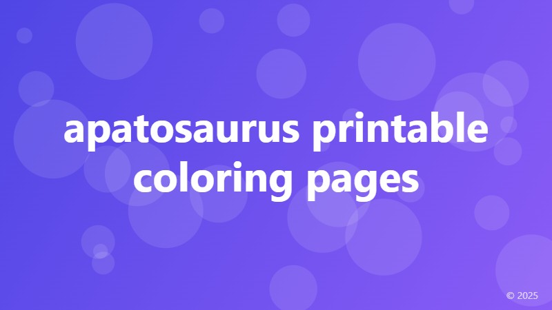 apatosaurus printable coloring pages