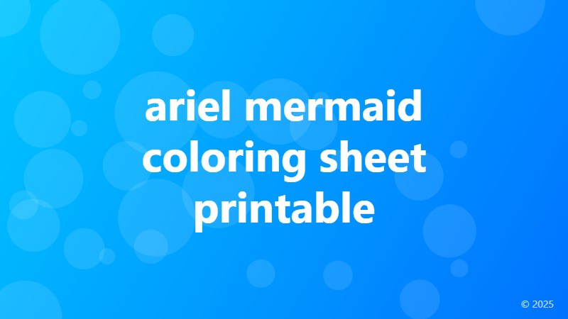 ariel mermaid coloring sheet printable