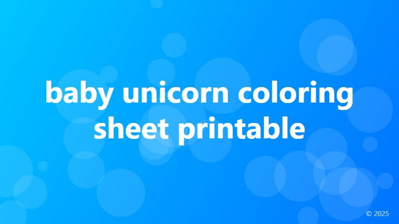baby unicorn coloring sheet printable