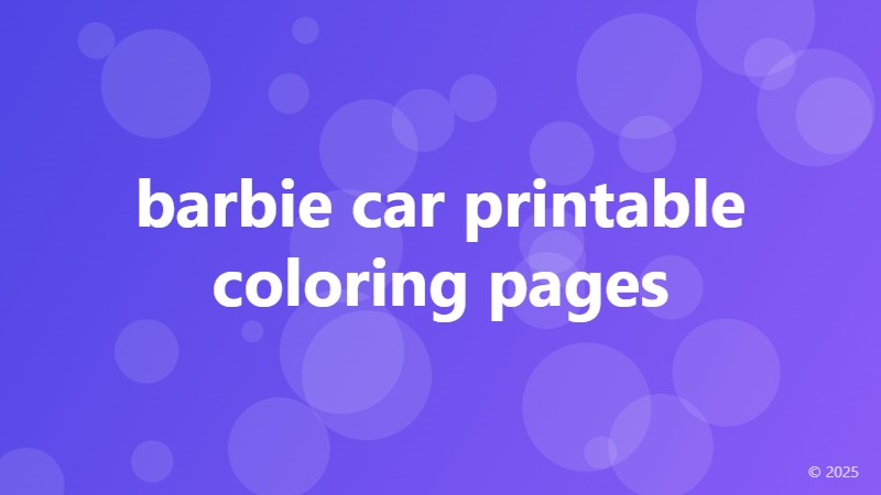 barbie car printable coloring pages