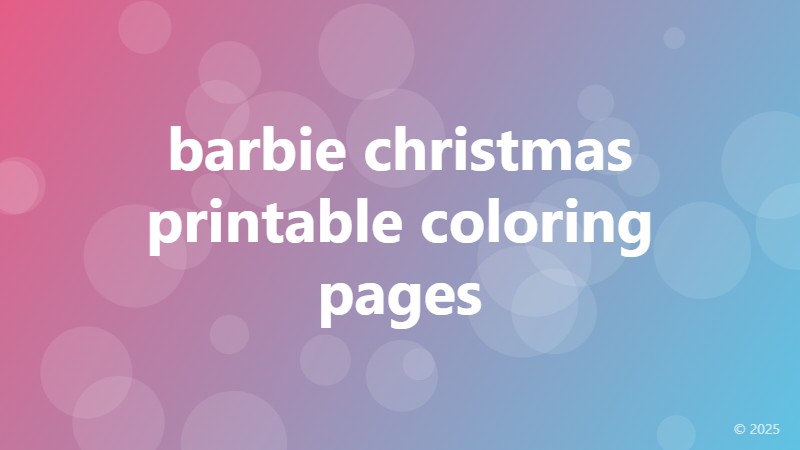 barbie christmas printable coloring pages