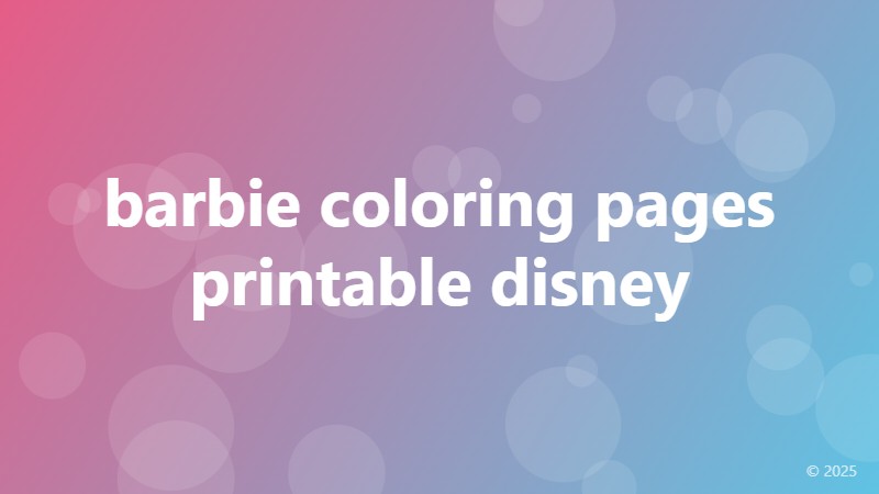 barbie coloring pages printable disney