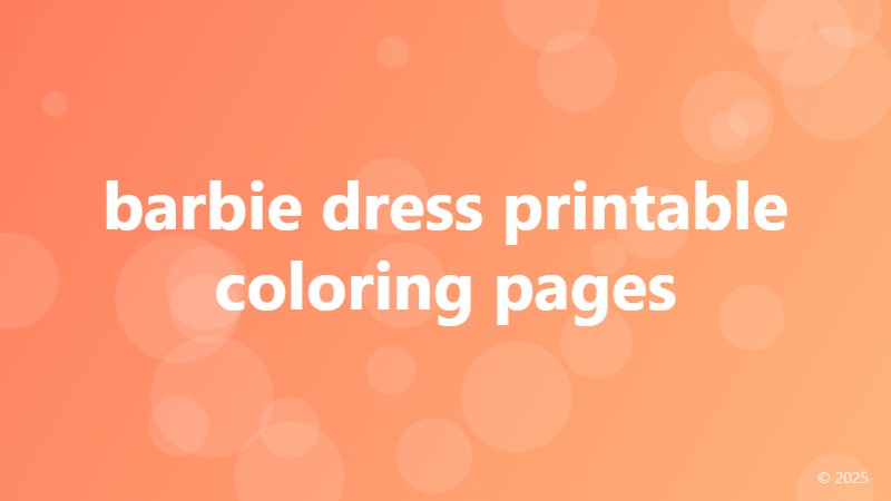 barbie dress printable coloring pages