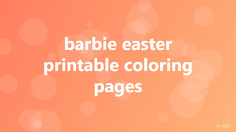 barbie easter printable coloring pages