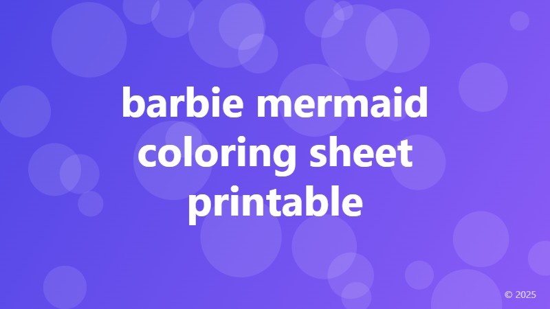 barbie mermaid coloring sheet printable