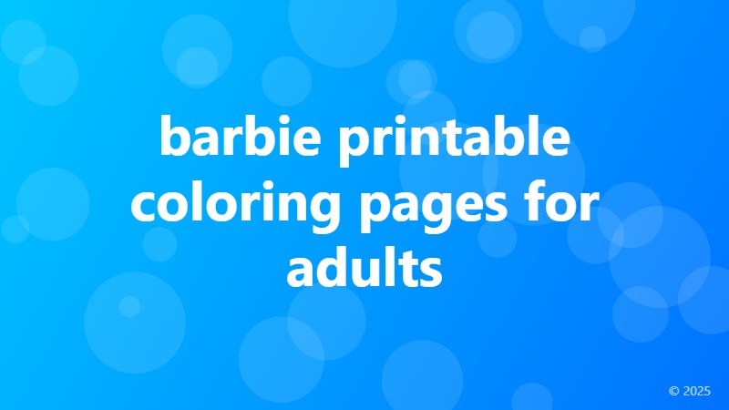 barbie printable coloring pages for adults