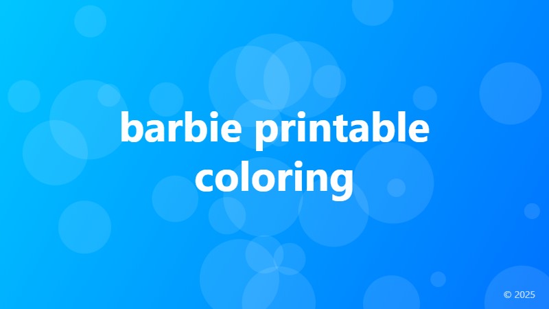 barbie printable coloring