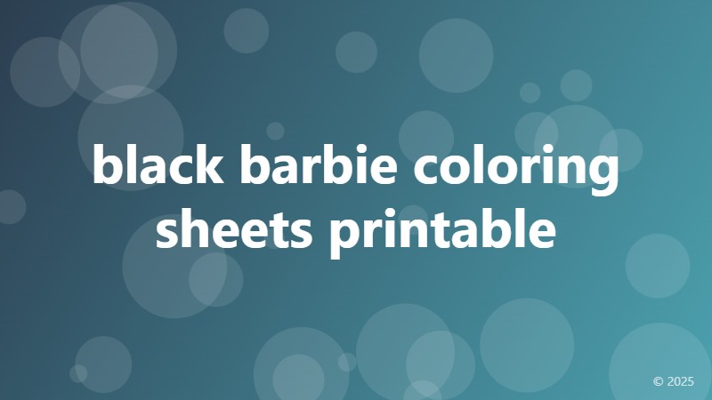 black barbie coloring sheets printable