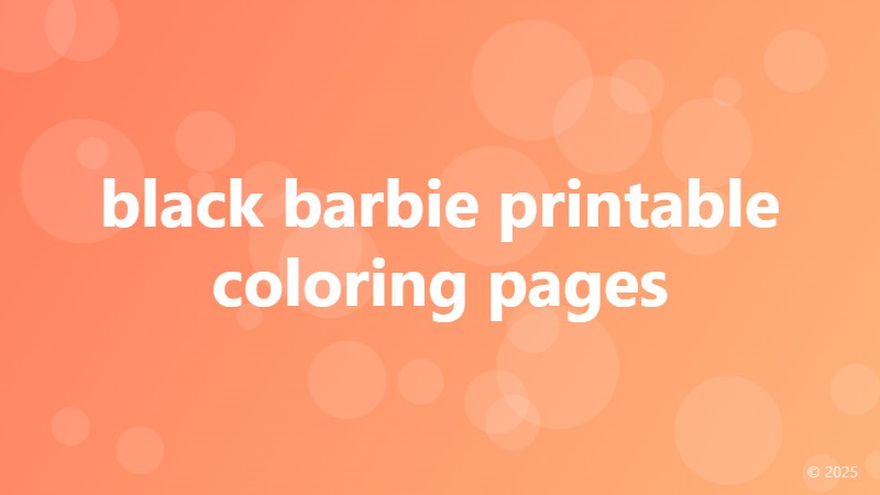 black barbie printable coloring pages