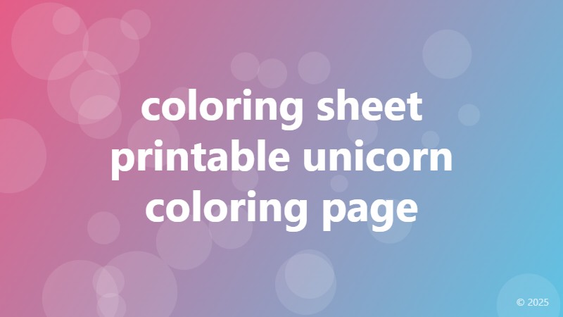 coloring sheet printable unicorn coloring page