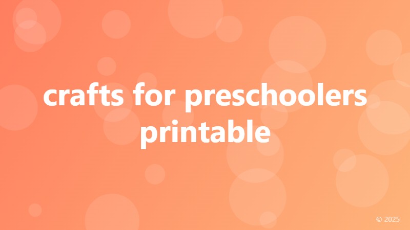 crafts for preschoolers printable