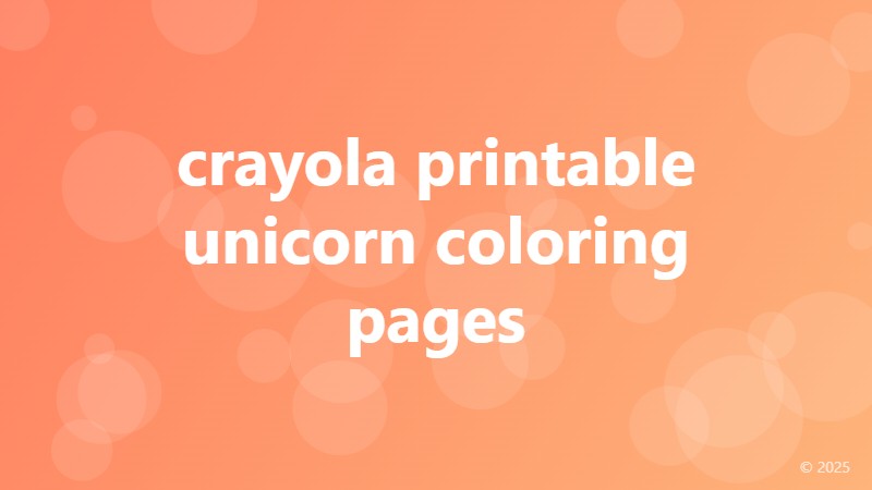 crayola printable unicorn coloring pages