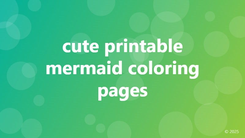 cute printable mermaid coloring pages