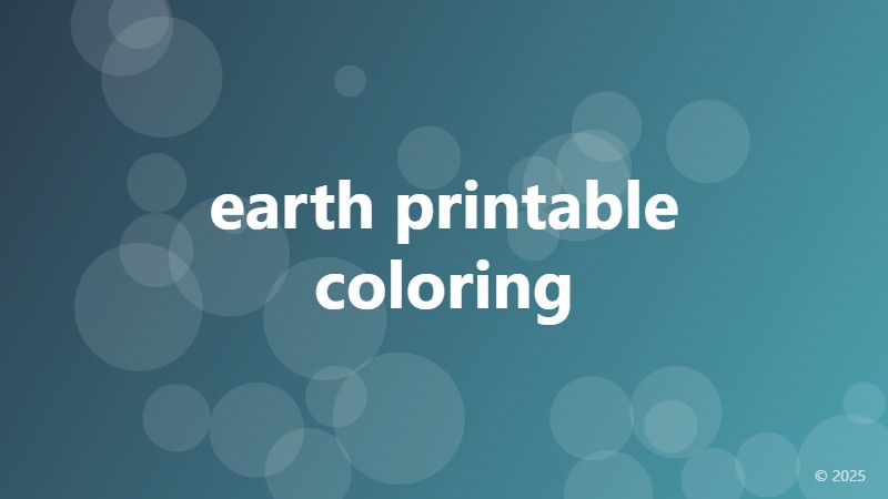 earth printable coloring