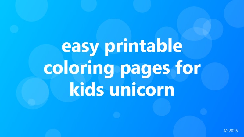 easy printable coloring pages for kids unicorn
