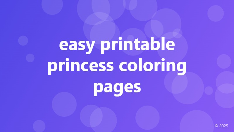 easy printable princess coloring pages
