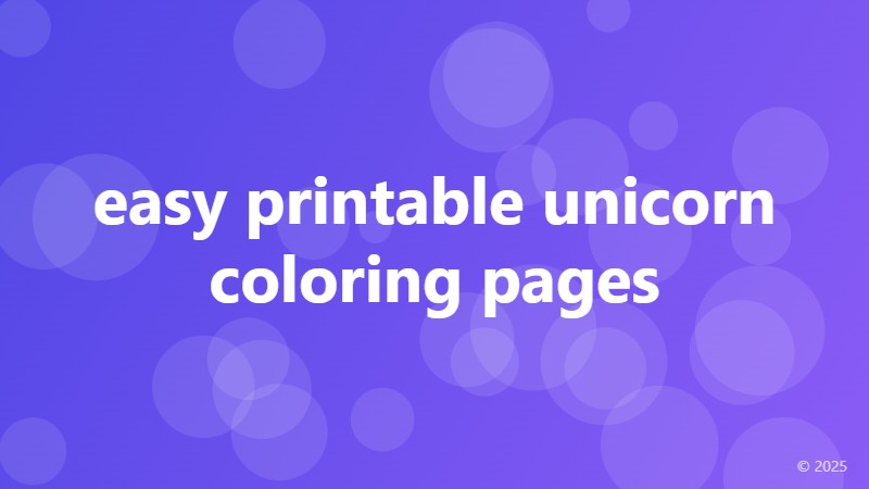 easy printable unicorn coloring pages
