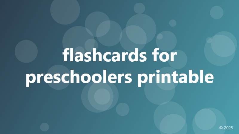 flashcards for preschoolers printable