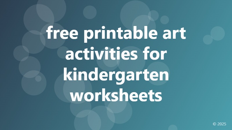 free printable art activities for kindergarten worksheets