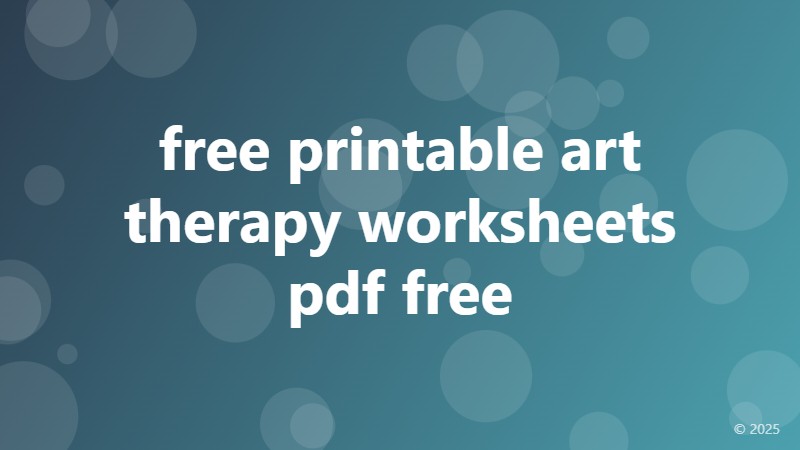 free printable art therapy worksheets pdf free