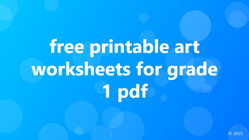 free printable art worksheets for grade 1 pdf