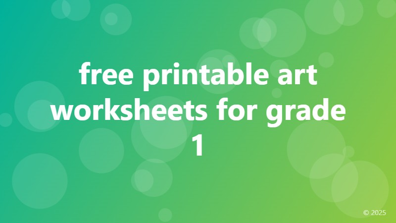 free printable art worksheets for grade 1