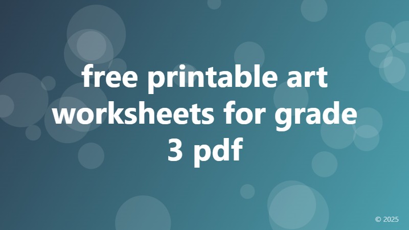 free printable art worksheets for grade 3 pdf