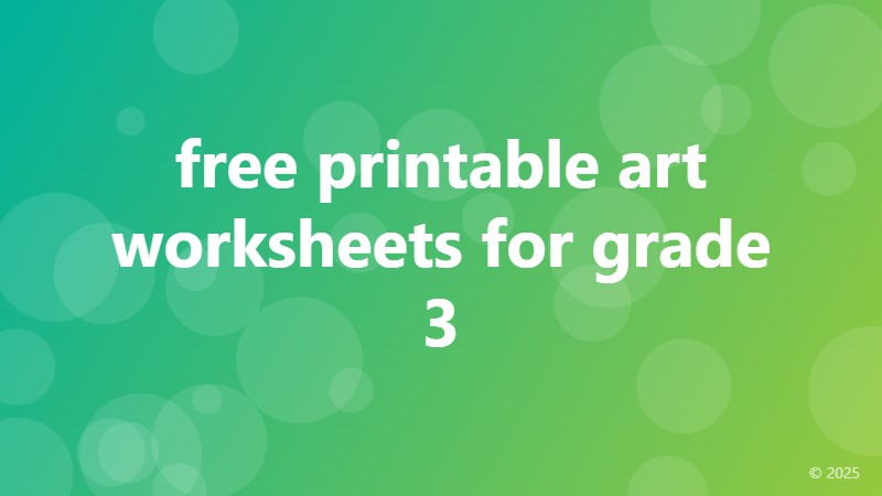 free printable art worksheets for grade 3