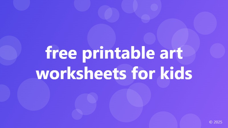 free printable art worksheets for kids
