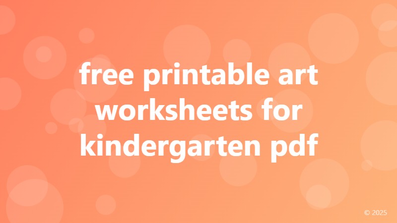 free printable art worksheets for kindergarten pdf