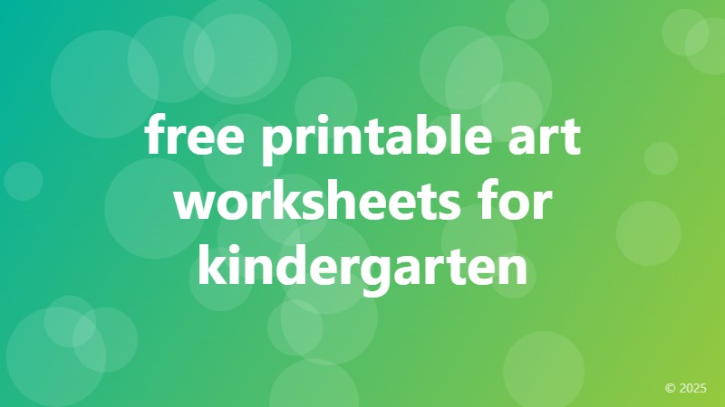 free printable art worksheets for kindergarten