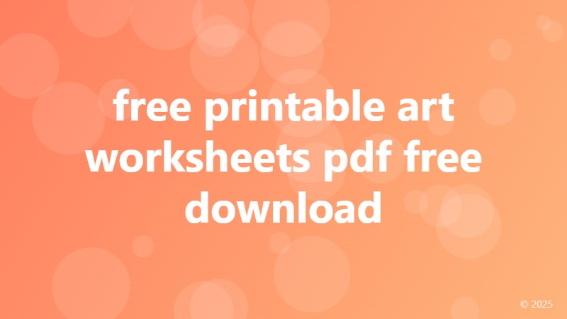 free printable art worksheets pdf free download