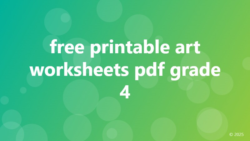 free printable art worksheets pdf grade 4