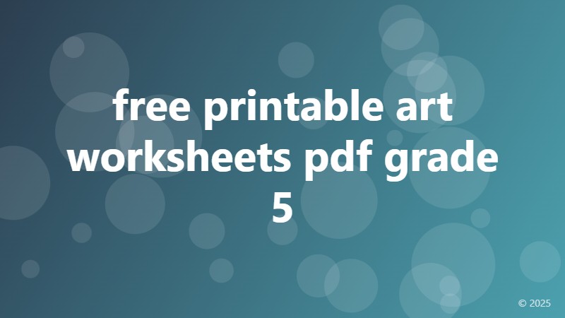 free printable art worksheets pdf grade 5