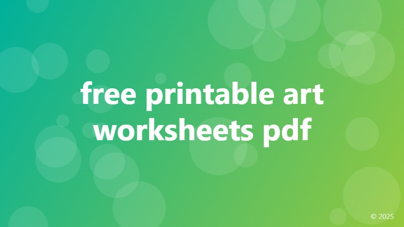 free printable art worksheets pdf