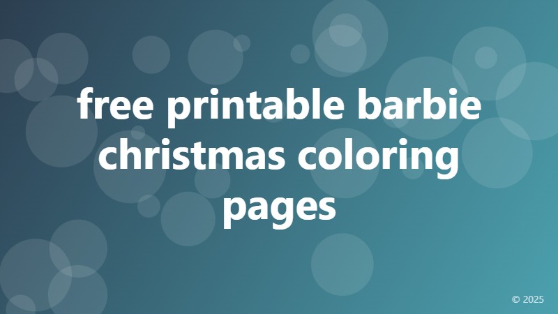 free printable barbie christmas coloring pages
