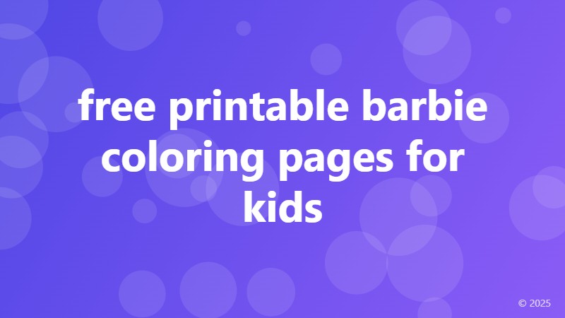 free printable barbie coloring pages for kids