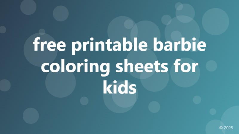 free printable barbie coloring sheets for kids