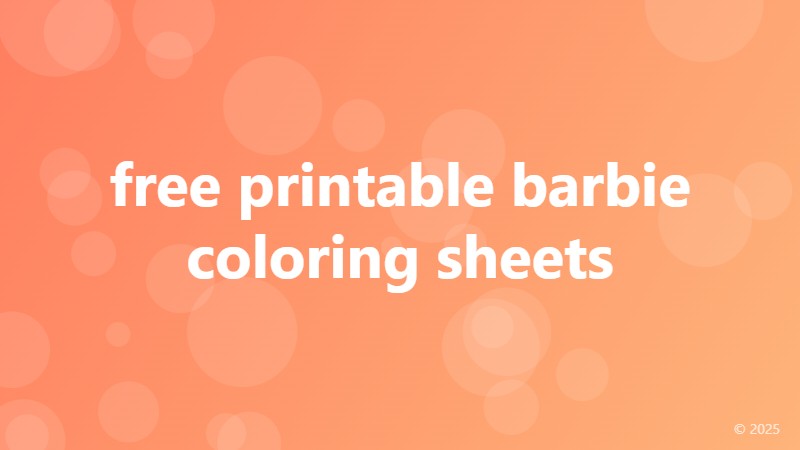 free printable barbie coloring sheets