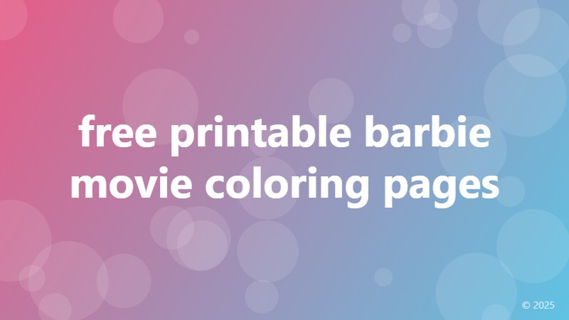 free printable barbie movie coloring pages
