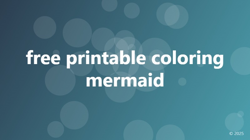 free printable coloring mermaid