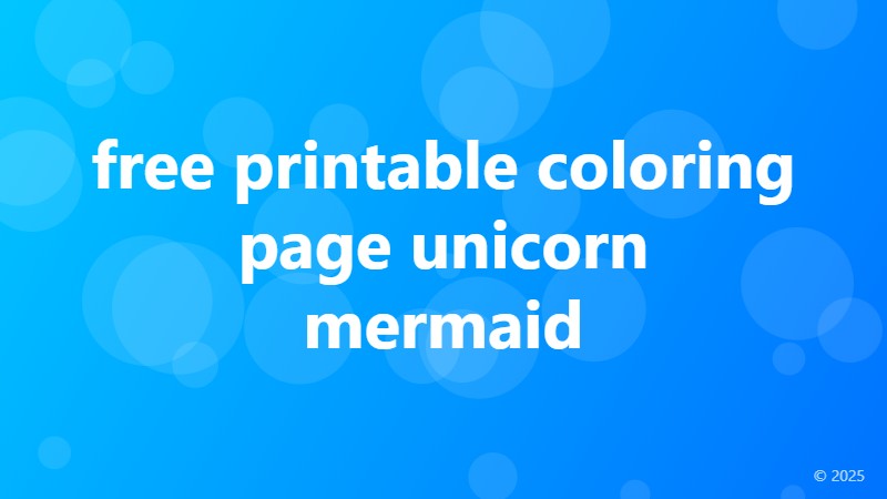 free printable coloring page unicorn mermaid