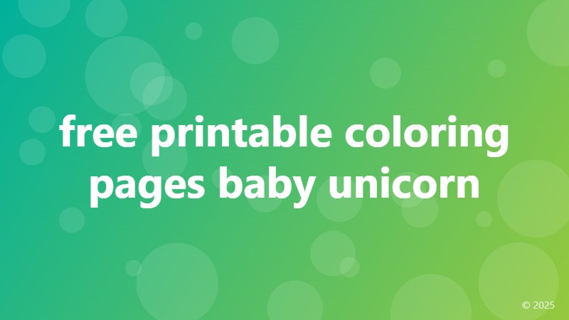 free printable coloring pages baby unicorn