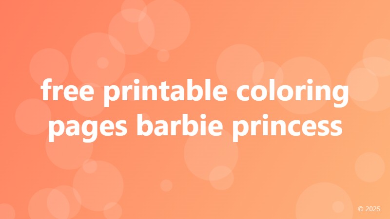 free printable coloring pages barbie princess