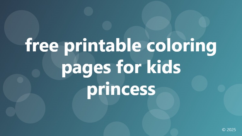 free printable coloring pages for kids princess