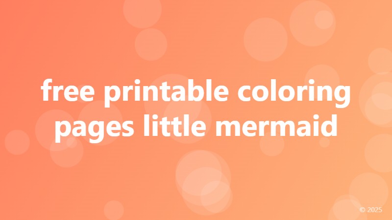 free printable coloring pages little mermaid