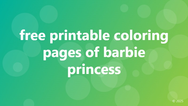 free printable coloring pages of barbie princess
