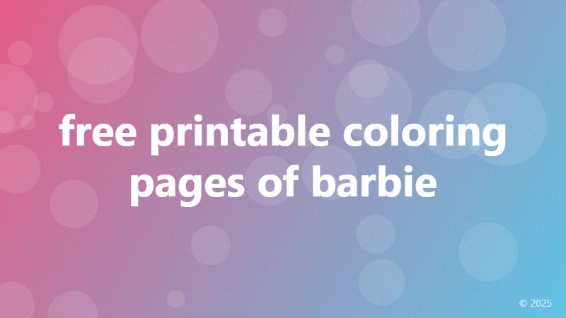 free printable coloring pages of barbie