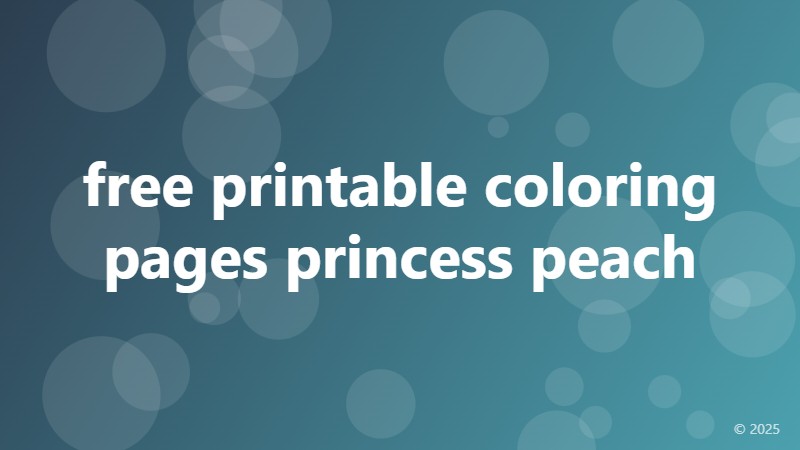 free printable coloring pages princess peach