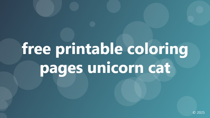 free printable coloring pages unicorn cat